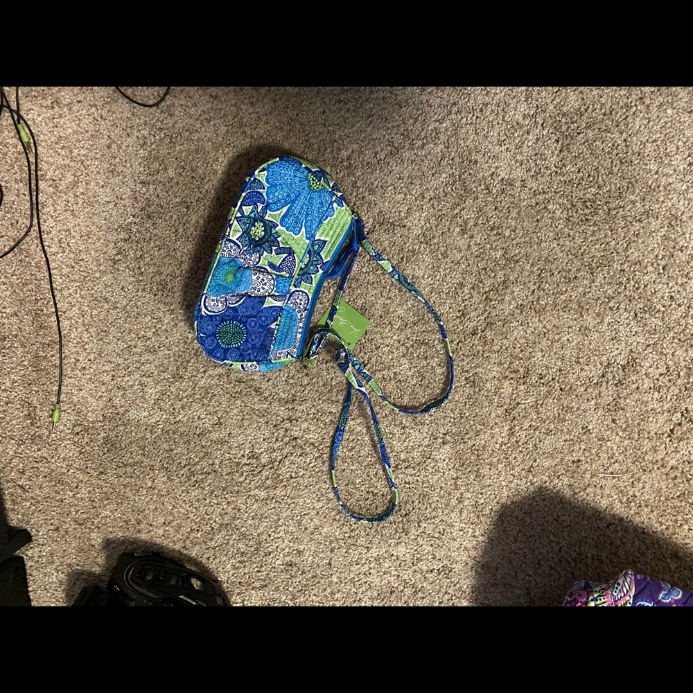 Vera Bradley Blue & Green Floral Quilted Wristlet